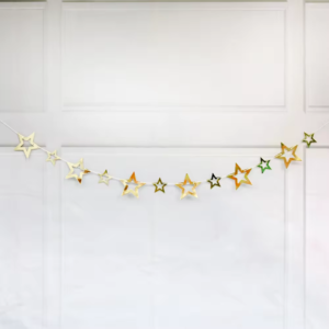 Guirlande Étoiles Dorées 4m – Décoration Islamique