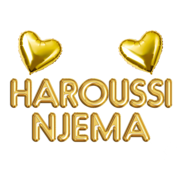 Ballons lettres Haroussi Njema Or