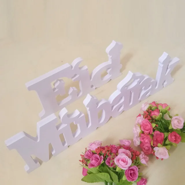 Centre de Table Eid Mubarak Blanc – Image 3