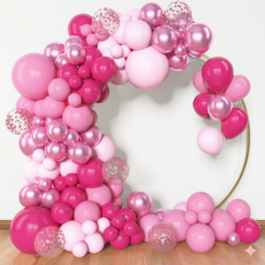 Arche de ballons rose et fuchsia – 110 ballons