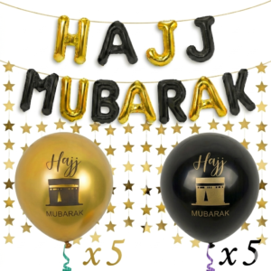 Kit Hajj Mubarak Or & Noir — 22 pièces
