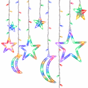 Guirlande Lune et Étoile multicolore
