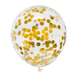 10 Ballons Confettis Or